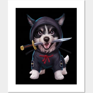 cute Ninja dog Posters and Art